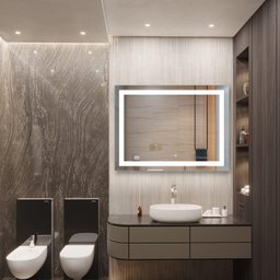 Espelho jateado camarim com led frontal frio 70x90cm TOUCH Woodglass 70x90 jato frio touch - 3
