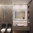 Ver imagem 3 de Espelho jateado camarim com led frontal frio 70x90cm TOUCH Woodglass 70x90 jato frio touch