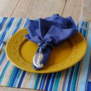 Ver imagem 1 de Kit Jogo Americano 4 Lugares Mesa Posta Azul Listras 52x36cm