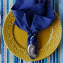 Ver imagem 4 de Kit Jogo Americano 4 Lugares Mesa Posta Azul Listras 52x36cm