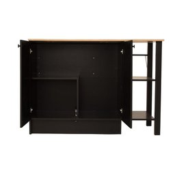 Bancada Gourmet Ilha Cozinha Ditália 2 Portas Cd-1028 Cor:preto - 6