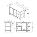 Ver imagem 3 de Bancada Gourmet Ilha Cozinha Ditália 2 Portas Cd-1028 Cor:preto