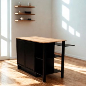 Bancada Gourmet Ilha Cozinha Ditália 2 Portas Cd-1028 Cor:preto