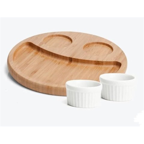 Conjunto para Petisco em Bamboo 3 Peças