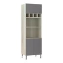Ver imagem 1 de Paneleiro 70 Cm Duplo Nicho Luci Legno Crema Com Cinza Puro