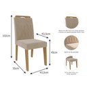 Ver imagem 4 de Kit Conjunto Sala De Jantar Mesa Tampo MDF Vidro 160 Cm Com 6 Cadeiras Marrom Madeira Off White