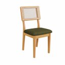 Ver imagem 2 de Cadeira 100% MDF Estofadas com Encosto em Tela Carvalho Rosé/Verde