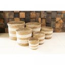 Ver imagem 4 de Conjunto 6 Cachepots de Fibra Natural Bicolor com Forro  Plástico - Wolff