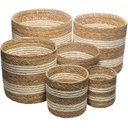 Ver imagem 1 de Conjunto 6 Cachepots de Fibra Natural Bicolor com Forro Plástico - Wolff