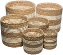 Ver imagem 1 de Conjunto 6 Cachepots de Fibra Natural Bicolor com Forro  Plástico - Wolff