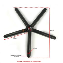 Estrela em Aço Plaxmetal Diretor Presidente Gamer C Rodizios - 5 Estrela em Aço Plaxmetal Diretor Presidente Gamer C Rodizios - 5