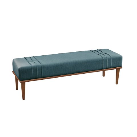 Recamier Banco Puff Linho Azul Mari