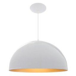 Pendente Onix Poptem meia esfera 30cm branco e dourado - 1
