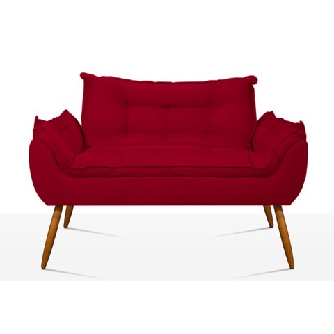 Kit Namoradeira Opala + 2 Poltronas para Sala Balaqui Decor Cor:vermelho