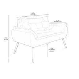 Kit Namoradeira Opala + 2 Poltronas para Sala Balaqui Decor Cor:vermelho - 4