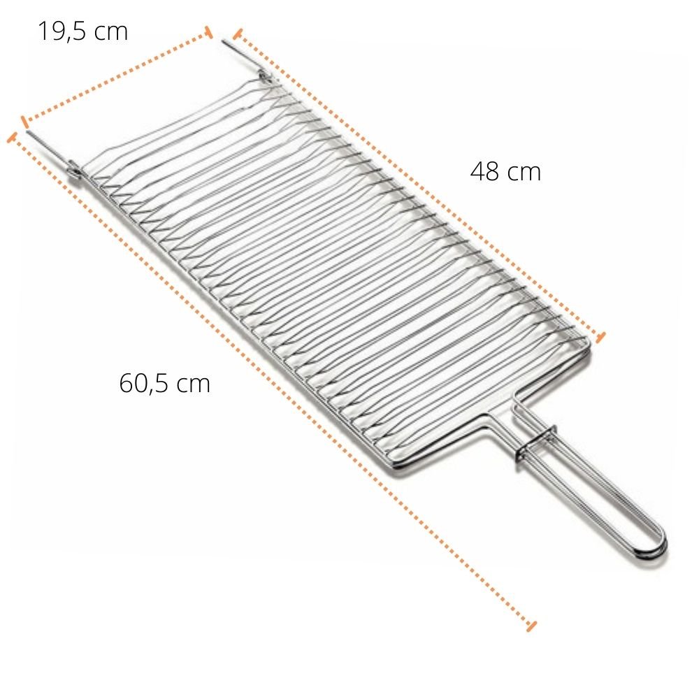 Grelha Inox Dupla Churrasqueira Churrasco Peixes Frango - 5