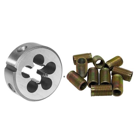 Cossinete Manual Hss M8 X 1,0 + Bucha M8 X 1,0 - M10 X 1,25