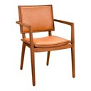 Ver imagem 1 de Cadeira para Mesa de Jantar Britney 55cm Madeira Maciça | Courino Caramelo - Sallar Home