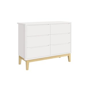 Cômoda Infantil 6 Gavetas Reller Classic Branco Fosco com Pés Madeira