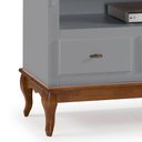 Ver imagem 2 de Rack com Painel para Sala 150cm Pés Luis Xv 3 Gavetas e Nicho - Cinza/imbuia Glazer