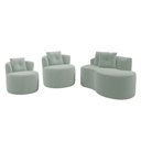 Ver imagem 1 de Kit Sofá e 02 Poltronas Orgânicas Living Bob com Almofadas Bouclê Verde Menta - Abmaza