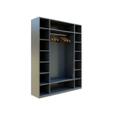 Ver imagem 4 de Armário Colmeia 01 Cabideiro + Prateleiras + Nichos Expositor Guarda Roupas Closet Preto