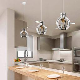 Luminária Pendente Madeira Bivolt Sala Quarto Mesa Ilha Balcão Pequim G Branco - 4