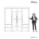 Ver imagem 7 de Roupeiro Vivacce 4 Portas e 4 Gavetas - Nogueira Cappuccino - Albatroz