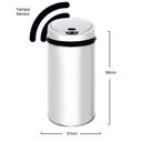 Ver imagem 2 de Lixeira Automática Inox 30 Litros Premium Sensor Banheiro Cozinha Escritório Kzi