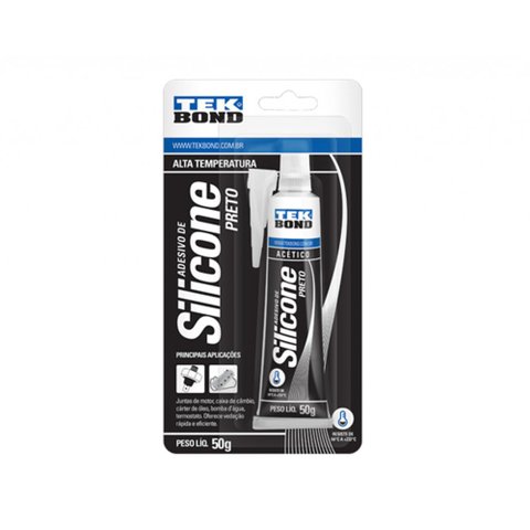 Silicone Tekbond Alta Temperatura Preto 050G Blister c/12pcs