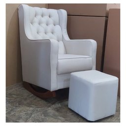 Cadeira Amamentação Cru Puff Linho com Balanço Bebe - 4