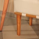 Ver imagem 3 de Puff Quadrado Descanso Dos Pés Para Sala Detalhe Reto Linho - Bege Claro