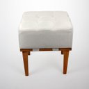 Ver imagem 4 de Puff Quadrado Descanso Dos Pés Para Sala Detalhe Reto Linho - Bege Claro