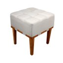 Ver imagem 1 de Puff Quadrado Descanso Dos Pés Para Sala Detalhe Reto Linho - Bege Claro