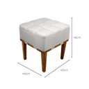Ver imagem 7 de Puff Quadrado Descanso Dos Pés Para Sala Detalhe Reto Linho - Bege Claro
