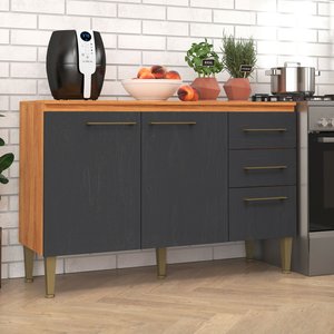 Balcão para Cozinha com Tampo 3 Portas Malu