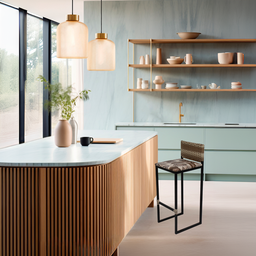 Banqueta Quadrada Junco Cappuccino para Balcão Ilha Cozinha Área Gourmet Bancada Piscina Bar - 6