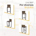 Ver imagem 5 de Banqueta Quadrada Junco Cappuccino para Balcão Ilha Cozinha Área Gourmet Bancada Piscina Bar