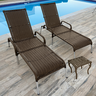Kit 2 Espreguiçadeiras Reclinável Alumínio Madrid Marrom com Mesa de Centro Reforçada - 2