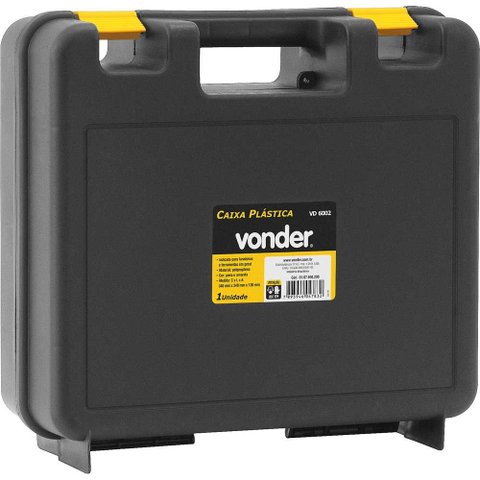 Caixa de Ferramentas Vonder Vd 6002 de Plástico 34x34x13cm Preta e Amarela