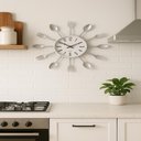 Ver imagem 2 de Relogio Parede Cozinha Talheres Estilo Retro Decorativo Branco Moderno Colher Garfo Elegante