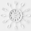 Ver imagem 1 de Relogio Parede Cozinha Talheres Estilo Retro Decorativo Branco Moderno Colher Garfo Elegante