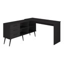 Ver imagem 4 de Mesa Profissional para Manicure em L com 3 Gavetas Jady Multimóveis Mp6043 Preto