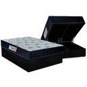 Ver imagem 1 de Cama Box Baú Queen Colchão Ortopédico Orthoflex Foggia Sogni Unic Face + Base Crc Suede Black(