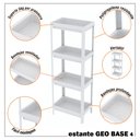 Ver imagem 2 de Estante Geo Multiuso Organizador Compacto 4 Prateleiras 112cm - Branco