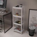 Ver imagem 4 de Estante Geo Multiuso Organizador Compacto 4 Prateleiras 112cm - Branco