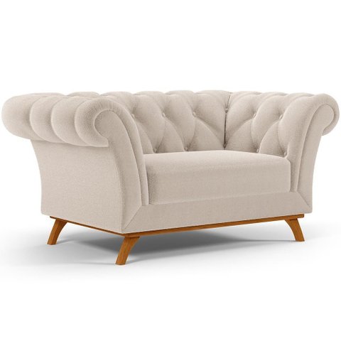 Sofá 2 Lugares Império 150cm D02 Bouclê Creme B-54