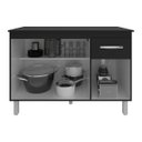 Ver imagem 5 de Balcão Gabinete para Pia 118 cm Cozinha Aline Preto com Tampo Tampão 120 cm Preto