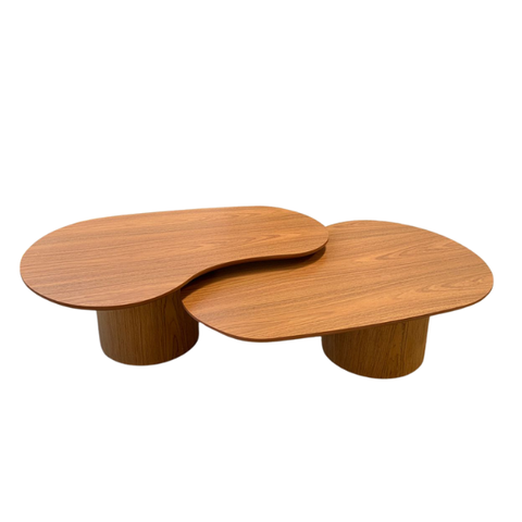 Conjunto de Mesas de Centro Organica 90x60x44cm Madeira Freijó