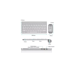 KIT TECLADO MOUSE SEM FIO DESIGN FINO ABNT2 PC NOTEBOOK HK8850 PRATA XTRAD - 6